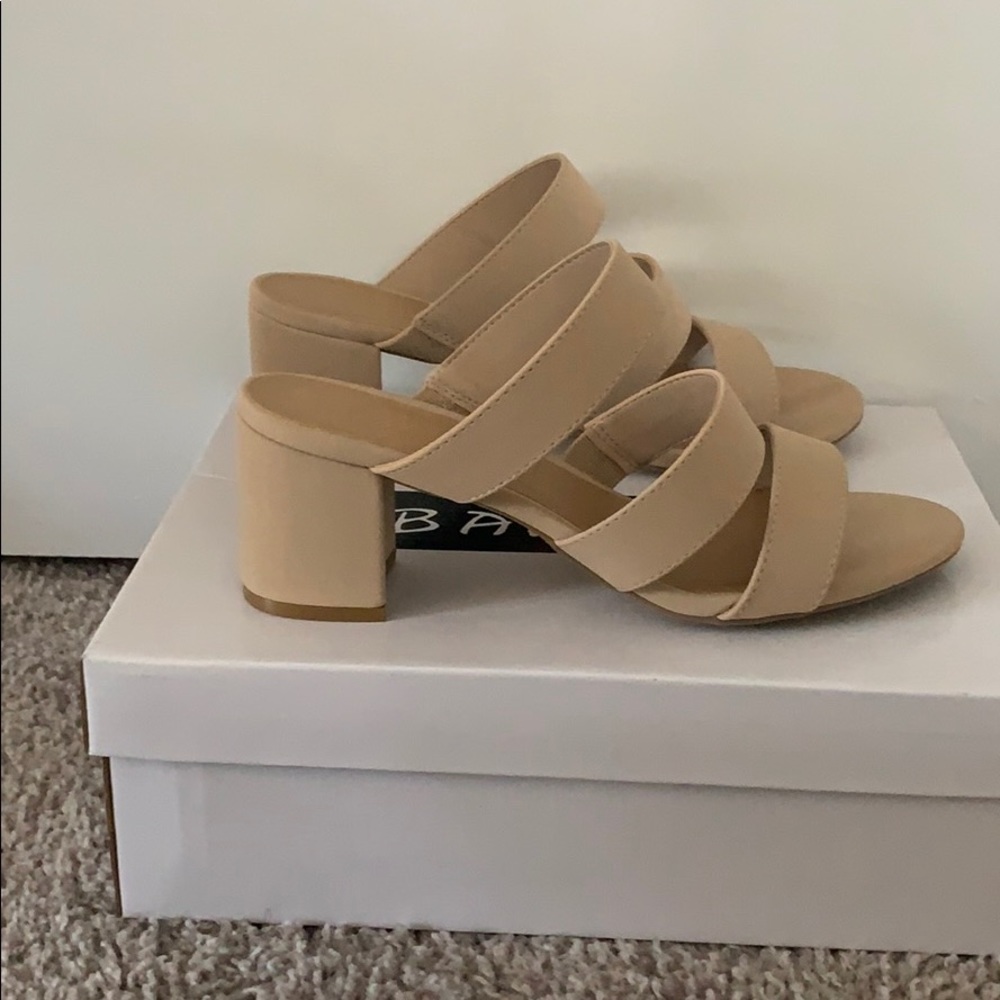 Faux Nubuck Block Heels
